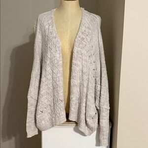 Free People Cream Cable Knit Cardigan